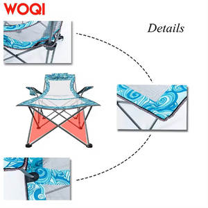 เก้าอี้ชายหาดพับได้ Woqi แบบตาข่ายปรับเอนได้ พร้อมที่วางแก้วและหมอน สำหรับตั้งแคมป์และตกปลา - Product Image 4