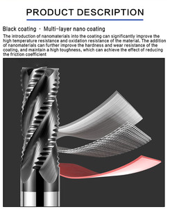 Di alta qualità 4-flauto in carburo solido frese di estremità OEM personalizzabile ad alte prestazioni sgrossatura fresatura per HRC60 °-4T noi violento - Product Image 3