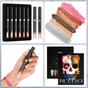 DELANCI Nuevo Kit de Maquillaje de Sombras de Ojos Líquidas Metálicas de Alta Pigmentación con Brillo <span class=keywords><strong>La</strong></span> Catrina, 6 Piezas/Set - Product Image 6