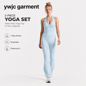 Pantalon d'été décontracté américain YWJC GARMENT à manches courtes et jambes larges pour femme, en Spandex/Nylon, respirant, séchage rapide, taille haute - Product Image 1