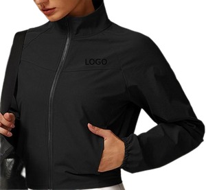 Vêtement de sport pour femmes en gros, <span class=keywords><strong>veste</strong></span> de sport ample à fermeture éclair intégrale, manches longues, <span class=keywords><strong>veste</strong></span> de yoga de sport d'extérieur avec poches - Product Image 3