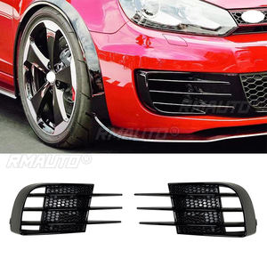 Grille de protection des phares antibrouillard avant de voiture noire brillante pour Volkswagen Golf 6 MK6 VI GTI R R20 2008-2013, style automobile - Product Image 1