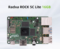 Radxa ROCK 5C RK3588S2/RK3582 Wifi 6 & BT 5 Komputer Berkinerja Tinggi dengan Port USB, Gigabit Ethernet, dan Jack Headphone Wi-Fi