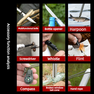 Attrezzatura tattica multifunzionale per esterni, pala pieghevole in acciaio al manganese di grado militare per campeggio, pesca e sopravvivenza. - Product Image 6