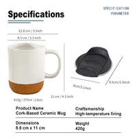 Mug en céramique avec fond en liège, cadeau d'entreprise, mugs et tasses de Noël, mug personnalisé en gros avec logo