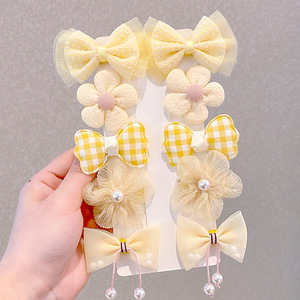Super Fairy Fabric <b>Flower</b> Bow BB Hair Clips Set Soft No Hurt Barrettes For Princess Girls Side Bangs Pins Kids Hair Accessories - Product Image 4