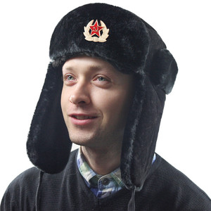 Sombrero Lei Feng decorado con insignia soviética, un sombrero al aire libre a prueba de viento e impermeable para hombres y mujeres - Product Image 5