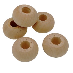 Cuentas redondas de madera de color natural para la fabricación de joyas, 20 mm de diámetro - Product Image 4