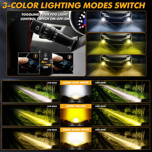 Projecteur de phare antibrouillard LED pour voiture de 3,0 pouces, lentille de projecteur, faisceau haut et bas, <span class=keywords><strong>tricolore</strong></span> 6500K 3000K 4300K L/30Watts H/40Watts, supports pour Toyota/Honda - Product Image 6