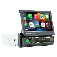 Unidad Principal Bluetooth Universal con Carga Rápida USB, Pantalla Táctil de 7 Pulgadas, Carplay y Android Auto Inalámbricos, Reproductor de DVD para Auto de Un Solo DIN