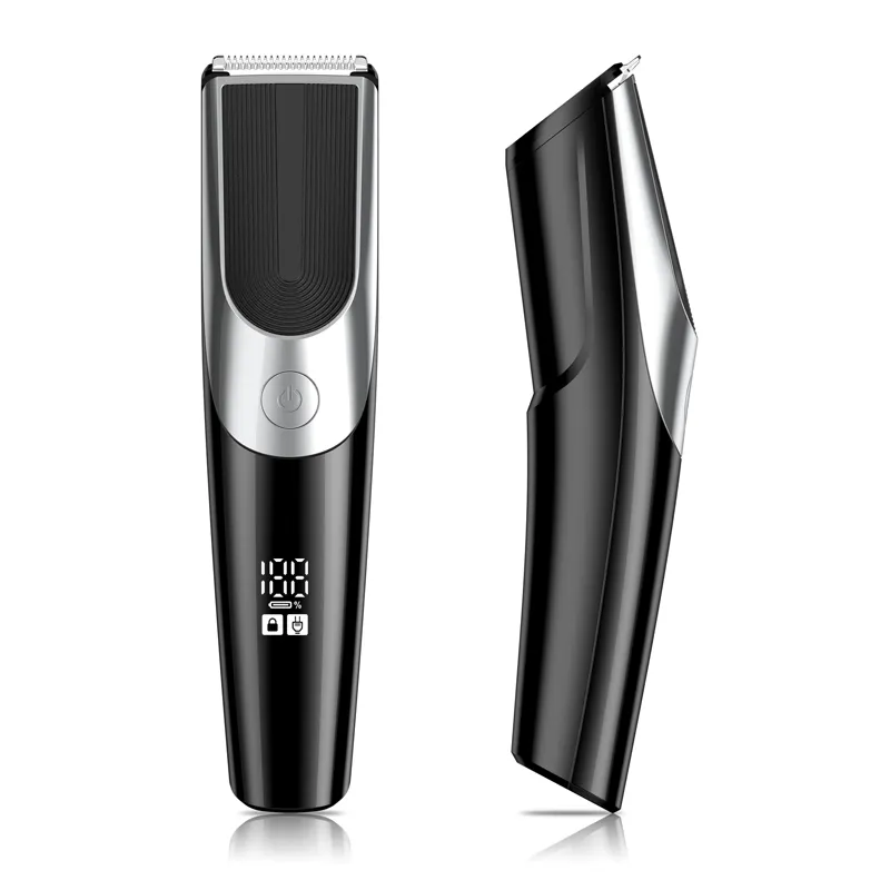 Rechargeable Barber Haircut Beard Clipper Cordless Grooming Hair Trimmer On/Off Switch Beard Trimmer for Men With LED Display