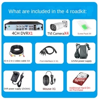 Kit analogique AHD 4 canaux CCTV avec enregistreur DVR, caméras 5MP, interphone vocal, vision nocturne