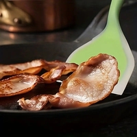 Spatule à omelette en silicone souple et large pour la cuisine Pelle à frire antiadhésive résistante à la chaleur pour oeufs, crêpes de poisson, pizza, steak