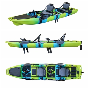 Vicking 14 ft 2-3 phần Pedal Fishing Kayak Modular có thể tháo rời TANDEM 2-người cứng nhựa Angler Kayak 4M HDPE hull chất liệu - Product Image 2