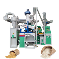 Wesort 2026 Ensemble de mini-machine à décortiquer le riz avec moteur électrique, rouleaux en caoutchouc, nouvelle technologie IA intégrée et trieuse chromatique pour fermes