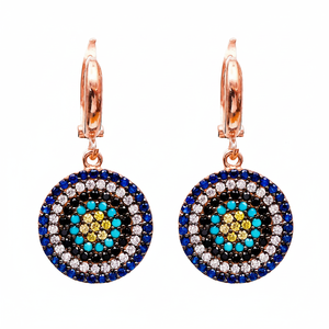 Dangle <b>Clip</b> on Earrings Turkish Eye Design Turkish Handmade Wholesale 925 Sterling Silver Earring - Product Image 2