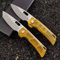 Cuchillo Plegable de Acero 14C28N de Alta Precisión, Mango de Ultem PEI, Cuchillo Táctico Plegable de Bolsillo, Herramienta EDC Ligera para Campamento y Supervivencia