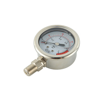 40MM Stainless Steel Bottom Mount Pressure Gauge Manometer for Gas Liquid Applications for Measuring Instruments