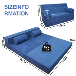 Ghế sofa giường gấp gọn bằng mút nhớt có gối, ghế ngủ <span class=keywords><strong>futon</strong></span>, giường khách và ghế sofa gấp, vỏ bọc có thể giặt, cỡ <span class=keywords><strong>Twin</strong></span> - Product Image 2