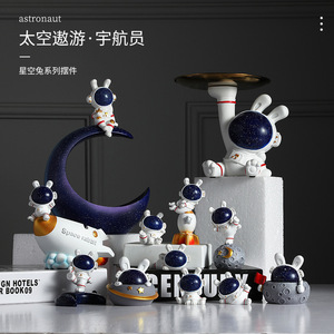 Nuevo Adorno Creativo de Resina con Forma de Conejo Astronauta, Patrón de Cielo Estrellado, para Guardar Dulces y Bocadillos, Decoración para el Hogar - Product Image 2