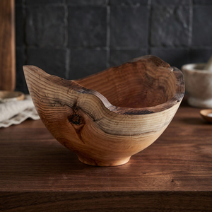 Tazón de Madera Vintage Pulida Ecológica de Forma Irregular para Servir Alimentos en Fiestas - Product Image 1