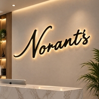 Enseigne lumineuse 3D LED personnalisée pour devanture de magasin, logo en lettres acryliques et métalliques, enseigne lumineuse pour restaurant, boutique, entreprise