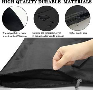 Sac de transport pour portfolio artistique BSCI avec bandoulière en nylon, grand format 24" x 36" pour affiches, sac de rangement étanche pour dessin et peinture - Product Image 4