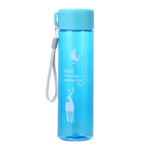Portable Plastic Water Bottle 450Ml Deer Pattern For Students Summer Sports Cup - Product Image 5
