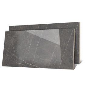 Tuiles en porcelaine indienne à prix avantageux, polies, décoratives, en briques réfractaires modernes pour sols et murs, dalles noires - Product Image 1