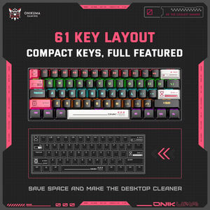 ONIKUMA G55 คีย์บอร์ดเกมมิ่งแบบมีสาย RGB 61 ปุ่ม ดีไซน์บาง ประหยัด คุณภาพดี สวิตช์สีน้ำตาล คีย์บอร์ดเรืองแสงสีรุ้ง - Product Image 4