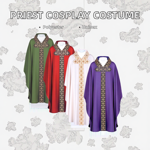 Pour 2025 – Chasuble unisexe pour prêtre, clergé, célébrant – Vêtements liturgiques catholiques – Robe pour hommes et femmes – Costume de cosplay d'Halloween - Product Image 2