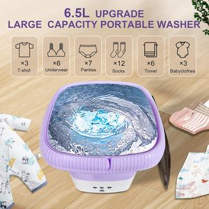 Lavadora Portátil Plegable con Secadora por Centrifugado, Mini Lavadora Automática para Ropa Interior y Calcetines con Centrifugadora, Gran Capacidad de 6L - Product Image 3