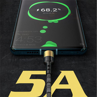 Câble de charge rapide 3 en 1 100W/5A, cordon de charge multi-prise tressé en nylon pour iPhone Type-C Micro USB, charge rapide 100W et synchronisation des données