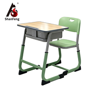 Ensemble bureau et chaise ergonomiques réglables en hauteur pour étudiants, table d'étude pour enfants avec tiroir, mobilier scolaire durable pour salle de classe