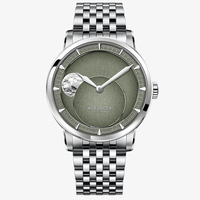 AGELOCER Major Breakthrough 29.51-Days Moon Phase Montre en or avec bracelet en acier Astronome original Montre mécanique pour homme