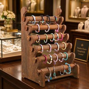 Expositor de Pulseras de Seis Niveles, Soporte de Madera para Brazaletes, Organizador de Joyas para Tienda, Hogar o Ferias Comerciales - Product Image 2