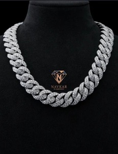 Collar de eslabones cubanos de moissanita de moda con diseño de alto brillo, suministro directo de fábrica, disponible para ocasiones especiales - Product Image 5