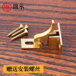 Loquet de porte en cuivre de style chinois Ding Cheng, à montage en surface, avec verrou automatique antivol en laiton pour porte et fenêtre, nouveau modèle traditionnel - Product Image 2