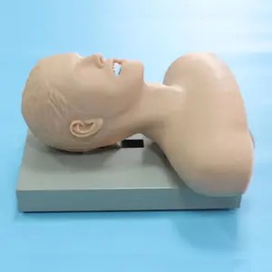 Adulto de la tráquea de la cánula de las vías respiratorias simulador con dispositivo de alarma la enseñanza maniquí intubación