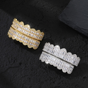 Bling blibg Hip Hop Bijoux En Laiton Cubique Zircon Dents Impeccable Diamant Glacé Carré CZ Dent <span class=keywords><strong>Grilz</strong></span> Comme Cadeau - Product Image 3