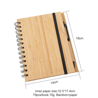 Carnet A5 à couverture rigide en bambou avec stylo, logo personnalisé, bloc-notes en bois de style de vie durable, cartes de vœux personnalisées