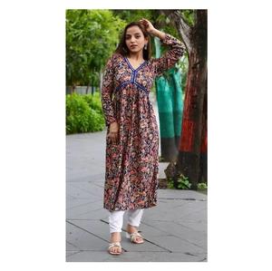 Lujoso traje Anarkali con estampado de rayón pesado de 14kg, corte Naira, vestido de seda de estilo completo, diseño étnico para mujeres, ropa India paquistaní - Product Image 1