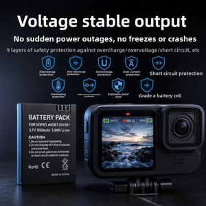 Kompatibel dengan Kamera Aksi Hero 2 dan Hero 3; Baterai Li-ion AHDBT-201/301 (hitam) untuk Model Hero 3 generasi ke-3 - Product Image 3
