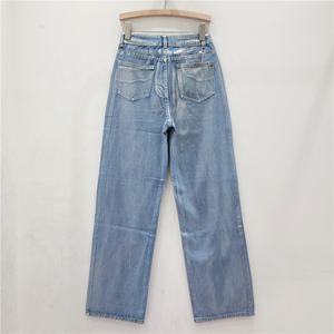 OUDINA Street Style Vintage Hot Silver Pantalon large à jambes ample Drapé Floor Mopping Pant Pantalon Boyfriend Straight Women's <span class=keywords><strong>Jeans</strong></span> - Product Image 2