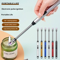 Vente en gros NOUVEAU Briquet à bougie électrique portable long rechargeable par USB personnalisé noir pour la cuisine Prix d'usine
