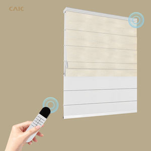 Stores romains à double couche sur mesure, installation facile, occultant motorisé, fonction de store cellulaire pour les fenêtres américaines, intégré - Product Image 2