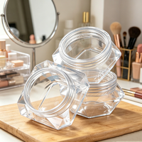 Boîte à crème en plastique PS transparente, flacon cosmétique portable de voyage, récipient vide pour crème pour le visage et pommade pour les soins de la peau