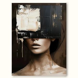 ภาพวาดสีน้ำมันบนผ้าใบลายภาพเหมือนนามธรรมสมจริง งานศิลปะตกแต่งบ้าน ภาพวาดทำมือแบบมีพื้นผิว 3 มิติ - Product Image 6