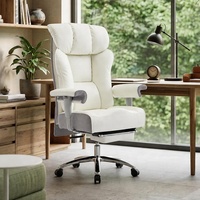 Chaise de bureau moderne, grande et haute, en cuir PU, ergonomique, dossier solide, dossier haut réglable, soutien lombaire, chaise d'ordinateur, chaise de direction
