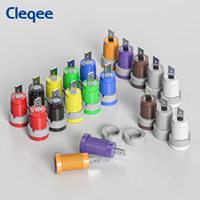Adaptateur de borne de montage sur panneau femelle Cleqee P40018A pour connecteurs banane de 4 mm